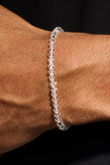 Clear Glass Bead Bracelet - 4mm - White
