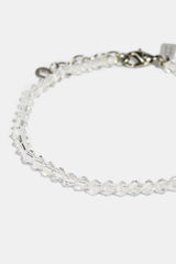 Clear Glass Bead Bracelet - 4mm - White