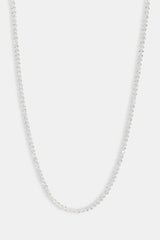 Clear Glass Bead Necklace - 4mm - White