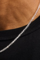 Clear Glass Bead Necklace - 4mm - White