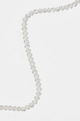 Clear Glass Bead Necklace - 4mm - White