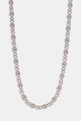 Iced Eye Infinity Link Bracelet & Chain - 8mm - White