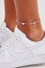 Iced Flower Rolo Anklet - 8mm