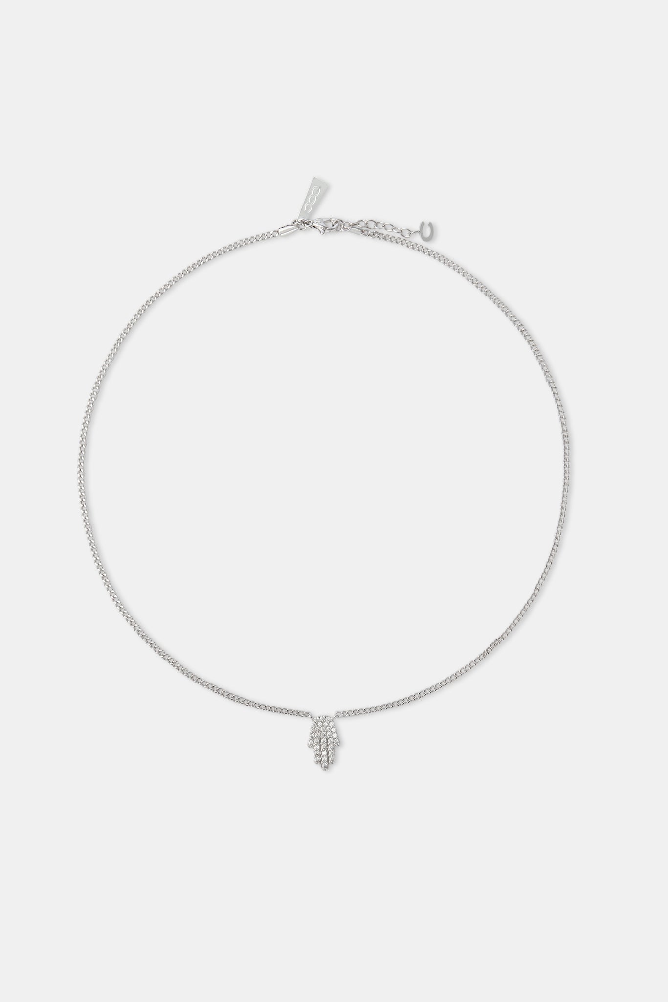 Eisige Hamsa Hand Halskette