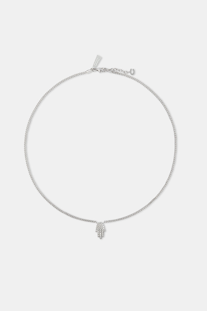 Eisige Hamsa Hand Halskette