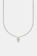 Eisige Hamsa Hand Halskette