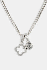 Iced Motif Outline & Gemstone Necklace - 10mm