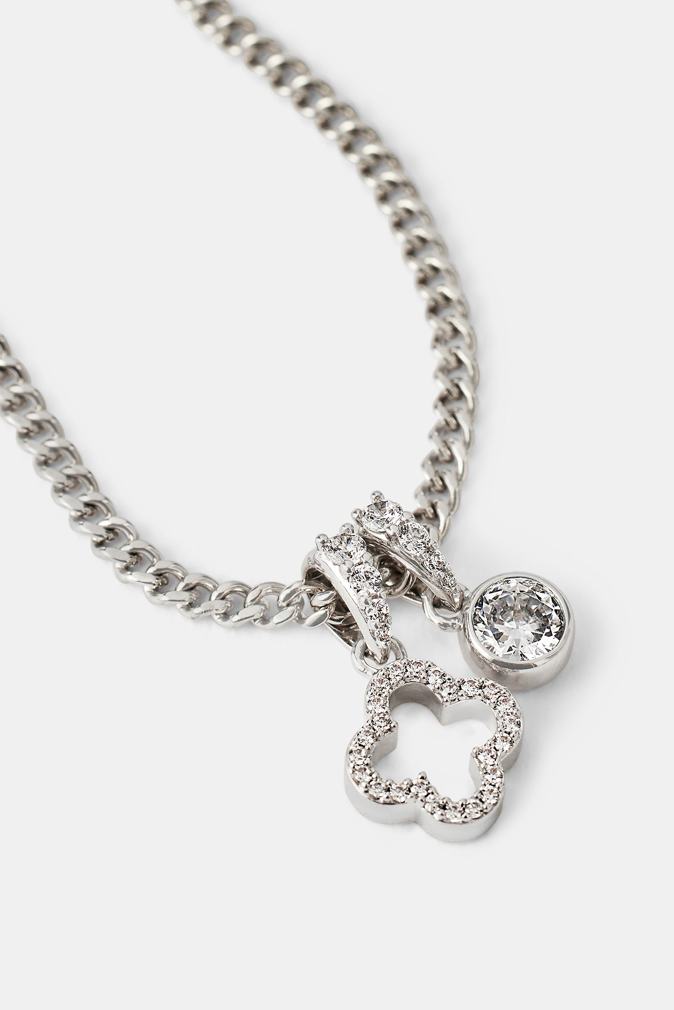 Halskette mit Eismotiv-Umriss und Edelstein – 10 mm