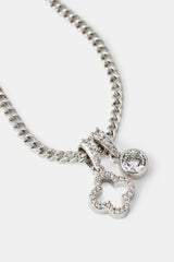 Iced Motif Outline & Gemstone Necklace - 10mm