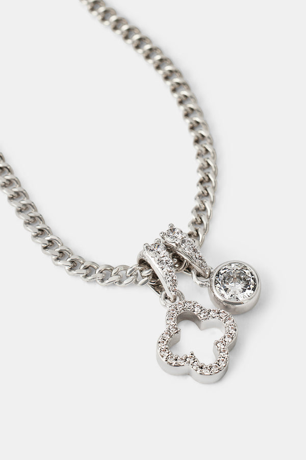 Halskette mit Eismotiv-Umriss und Edelstein – 10 mm