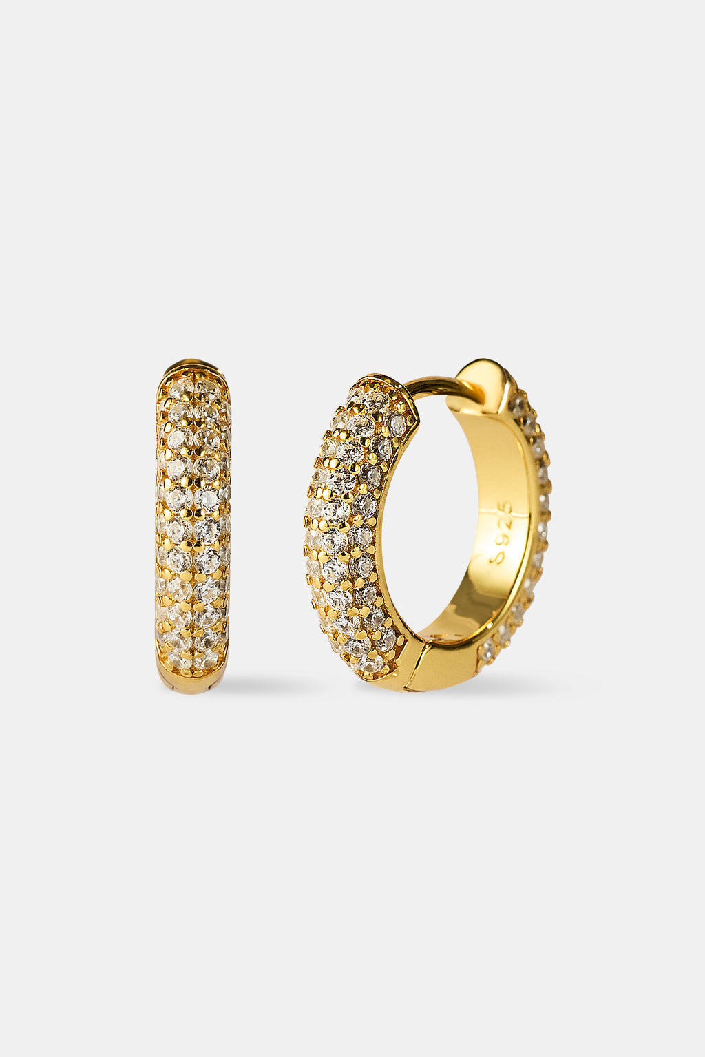 Iced Hoop Earrings 15mm
