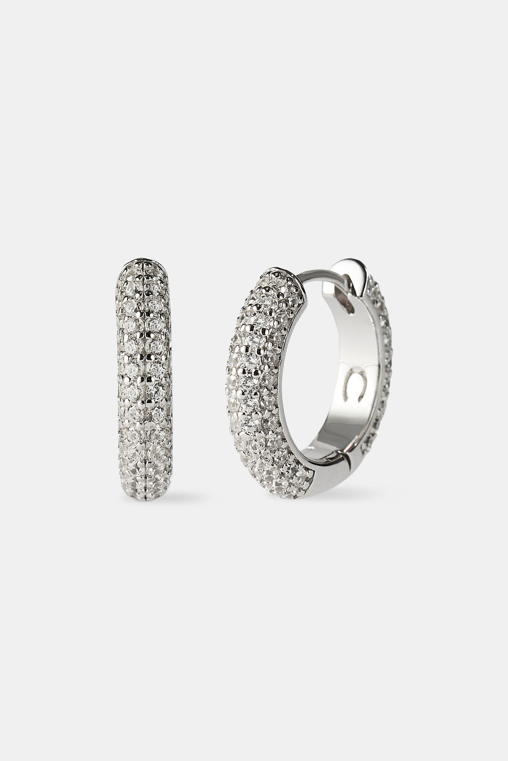 Iced Hoop Earrings 15mm