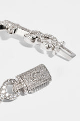 Iced Cross & Infinity Bracelet - 10mm - White