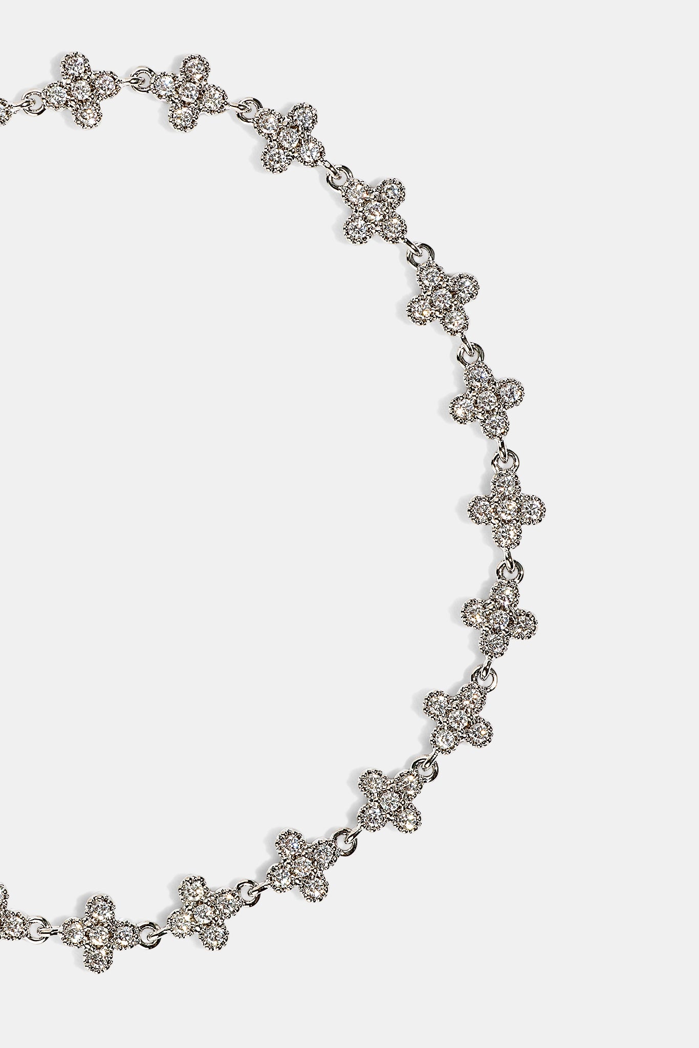 Iced Connecting Motif Bracelet - 5mm - White