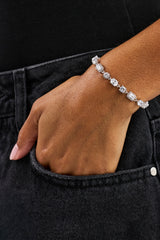 Iced Mixed Shape Bracelet - 5mm - White