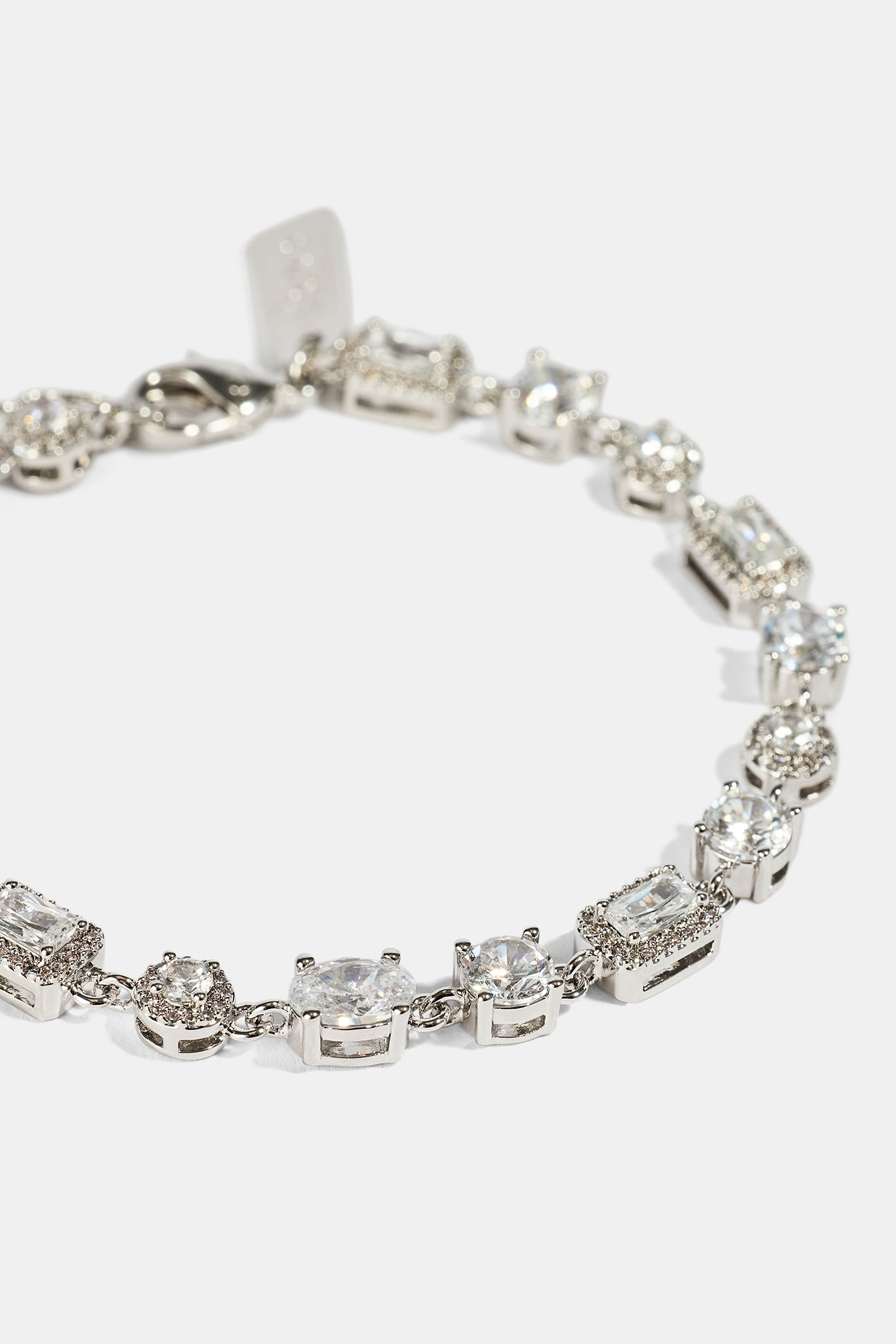 Iced Mixed Shape Bracelet - 5mm - White