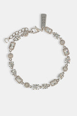 Iced Mixed Shape Bracelet - 5mm - White