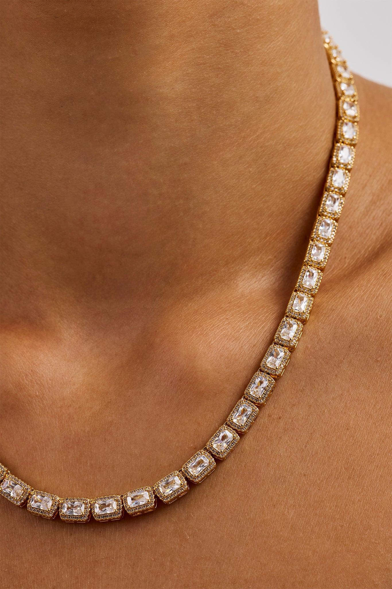 Baguette Cluster Chain - 5mm - Gold