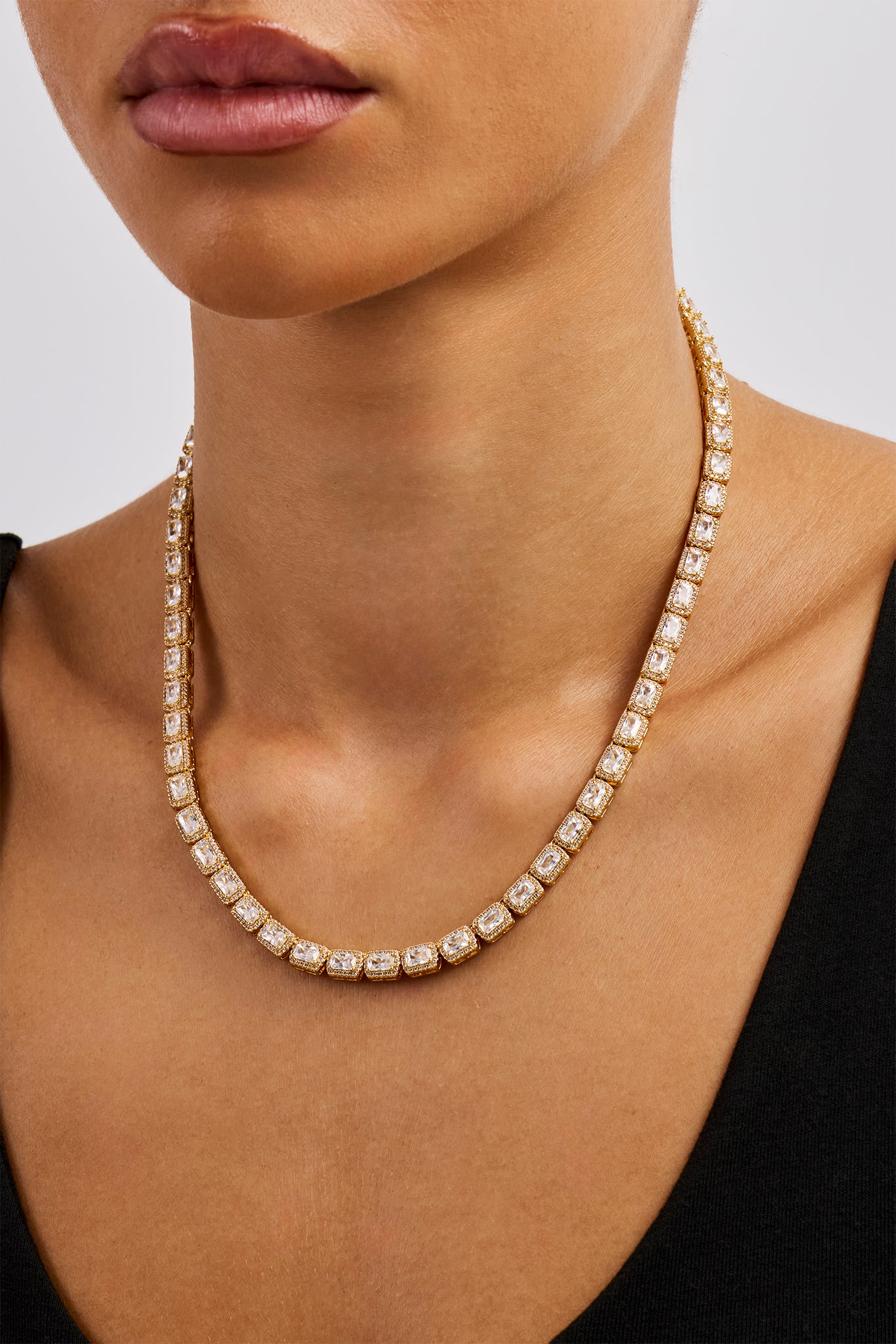 Baguette Cluster Chain - 5mm - Gold