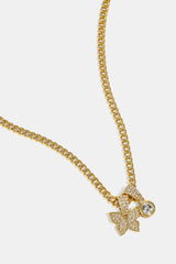 Halskette mit Schmetterlingsanhänger (15 mm) – Gold
