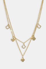 Iced Multi Motif Layered Necklace - 10mm - Gold
