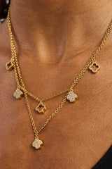 Iced Multi Motif Layered Chain - 10mm - Gold