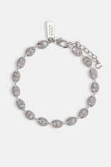 Iced Mariner Link Bracelet & Chain - 6mm - White