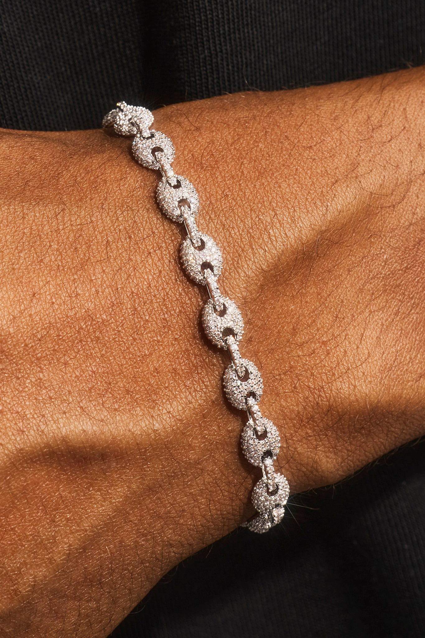 Iced Mariner Link Bracelet & Chain - 6mm - White