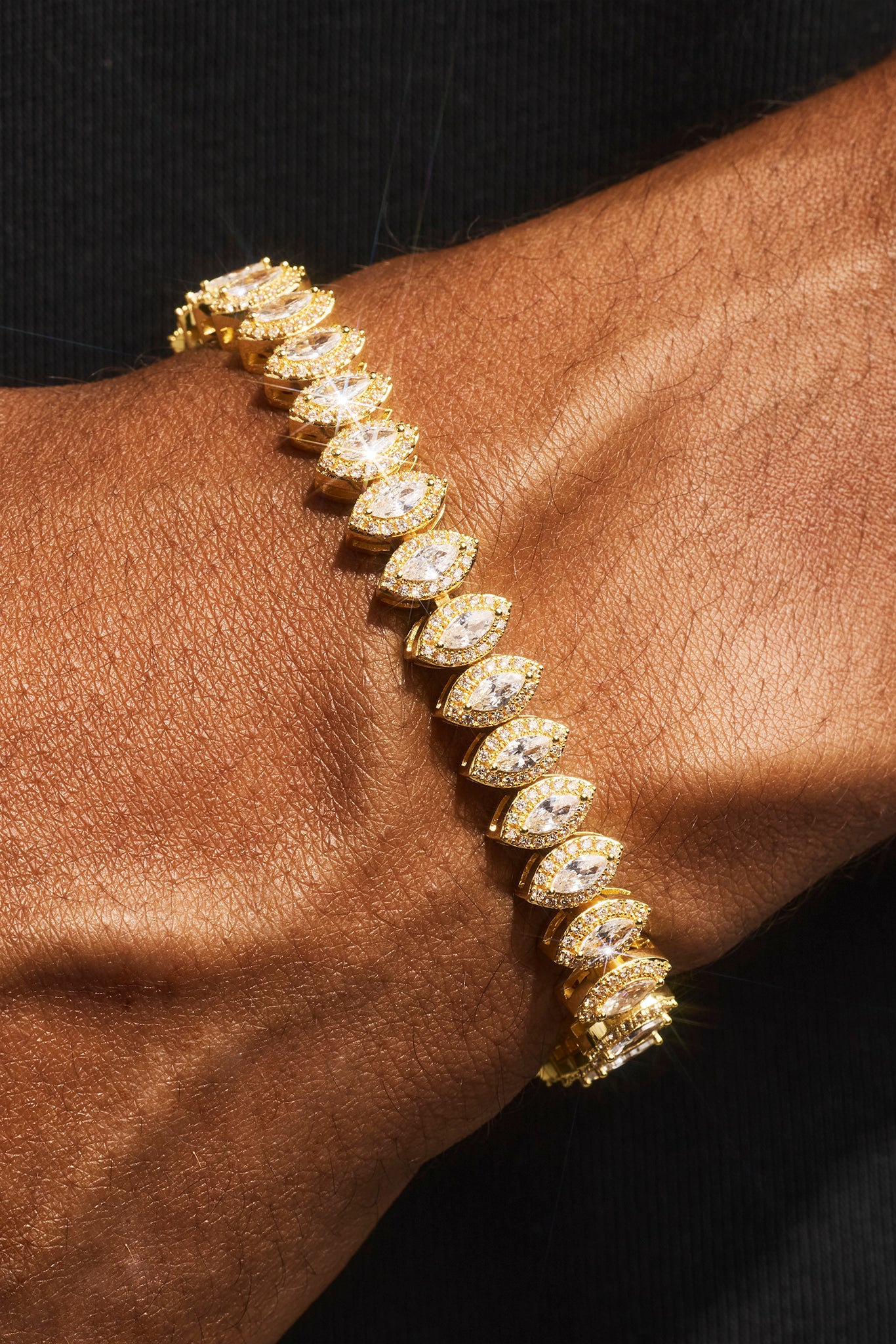 Marquise Tennis Bracelet - 8mm - Gold