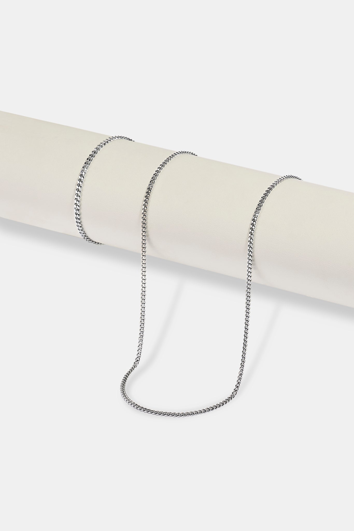 Micro Cuban Bracelet 2.5mm & Micro Cuban Chain 3mm  - White