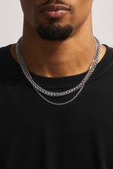 Micro Cuban Chain 2.5mm & Franco Chain 6mm - White