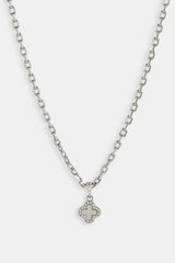 Rolo-Halskette mit Perlmuttmotiv – 8 mm – Weiß