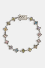 Womens Multi Motif Cross Stone Bracelet - 8mm - White