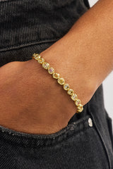 Mixed Stone Shape CZ Bracelet - 5mm - Gold