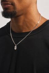 Polished Cross Outline Necklace - 15mm - White