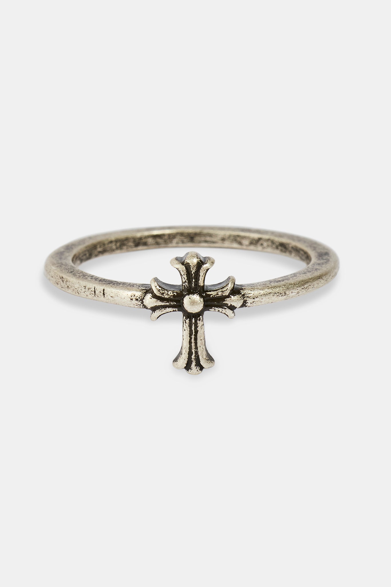 Oxidised Cross Motif Ring - 10mm - White