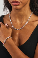 Pink & Clear Multi Gemstone Chain & Bracelet - 6mm