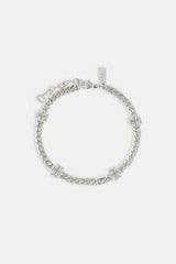 Polished Cross Miami Cuban Bracelet - 8mm