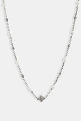 CZ & Micro Pearl Motif Chain - 3mm - White