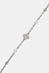 CZ & Micro Pearl Motif Chain - 3mm - White