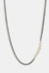 Pearl Mix Cuban Chain - 5mm - White