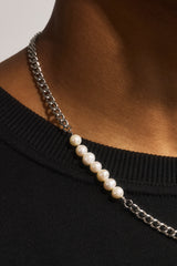 Pearl Mix Cuban Chain - 5mm - White