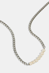 Pearl Mix Cuban Chain - 5mm - White