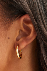 Polished Drop Hoop Earrings - 20mm