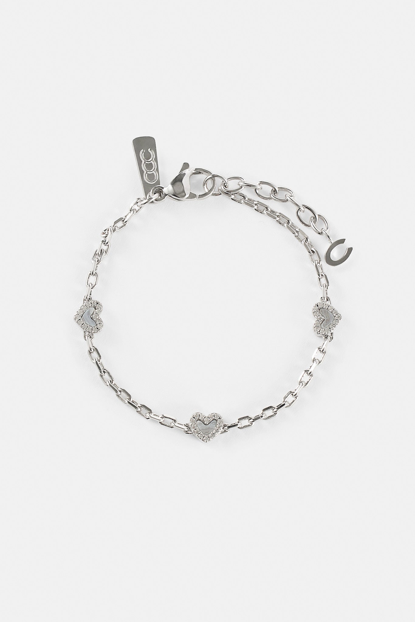 Lila Achat Herz Rolo Armband - 6mm