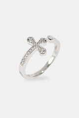 Iced Wrap Cross Ring - 2.5mm - White