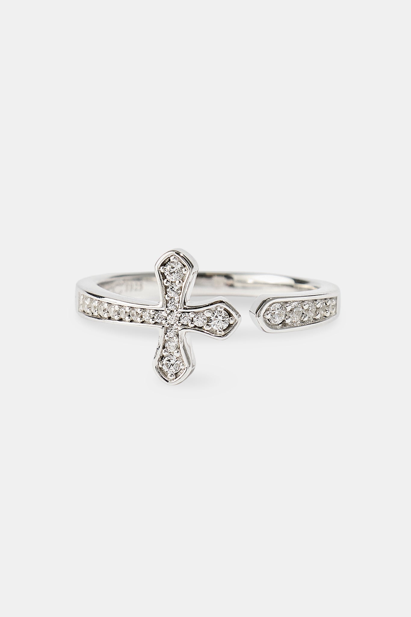 Iced Wrap Cross Ring - 2.5mm - White