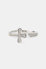 Iced Wrap Cross Ring - 2.5mm - White