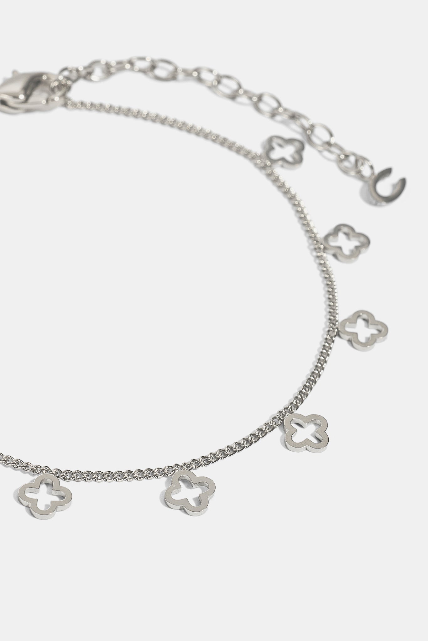 Womens Multi Motif Anklet - 6mm - White