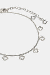 Womens Multi Motif Anklet - 6mm - White